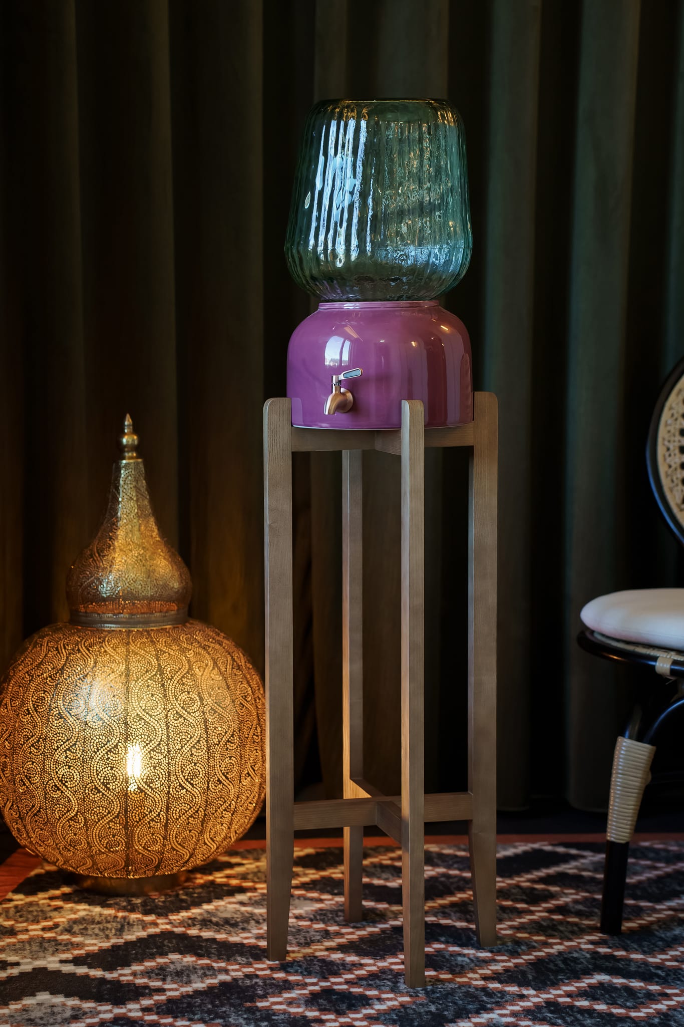 Arte Casa Ceramic Water Dispenser: Berry Wine