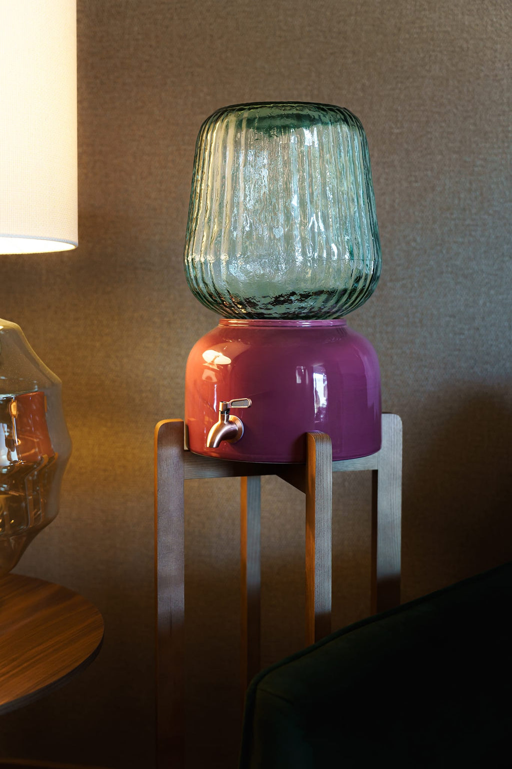 Arte Casa Ceramic Water Dispenser: Berry Wine