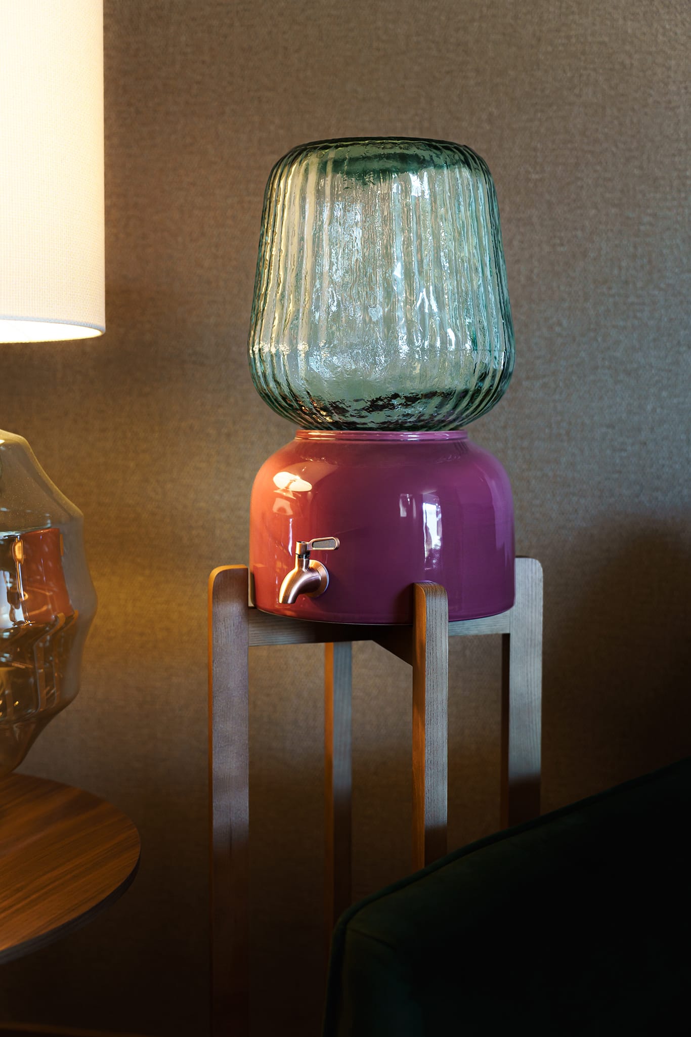 Arte Casa Ceramic Water Dispenser: Berry Wine