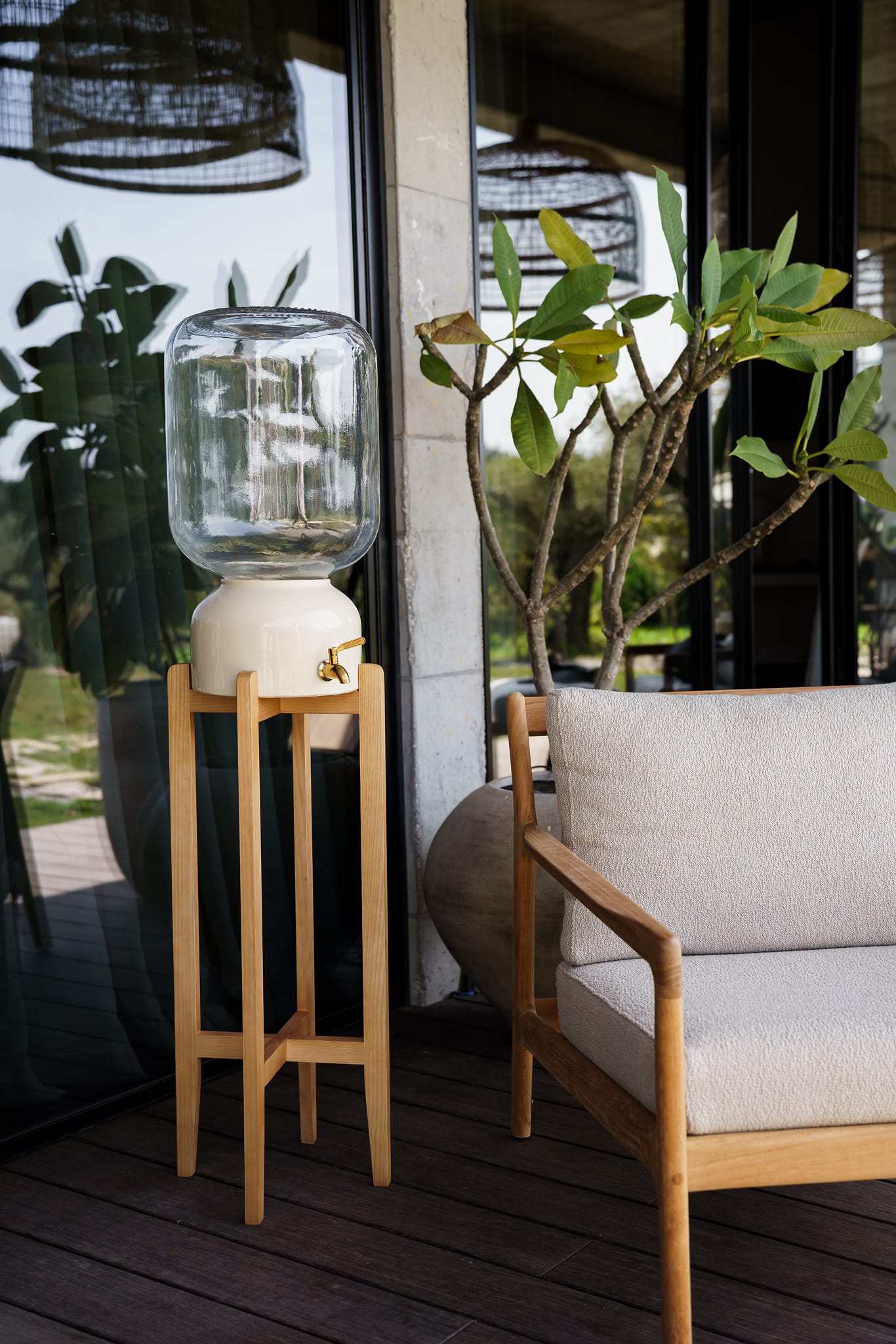 Arte Casa Ceramic Water Dispenser: Ivory Stone