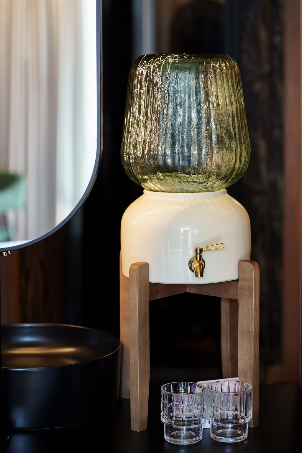 Arte Casa Ceramic Water Dispenser: Ivory Stone