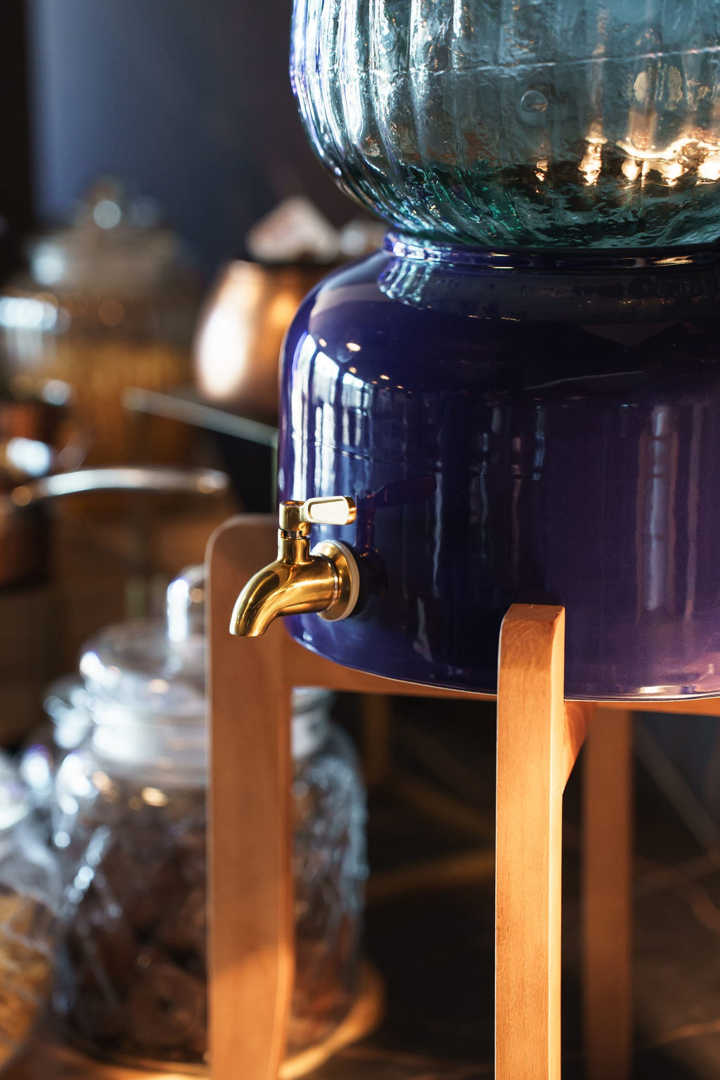 Arte Casa Ceramic Water Dispenser: Midnight Blue