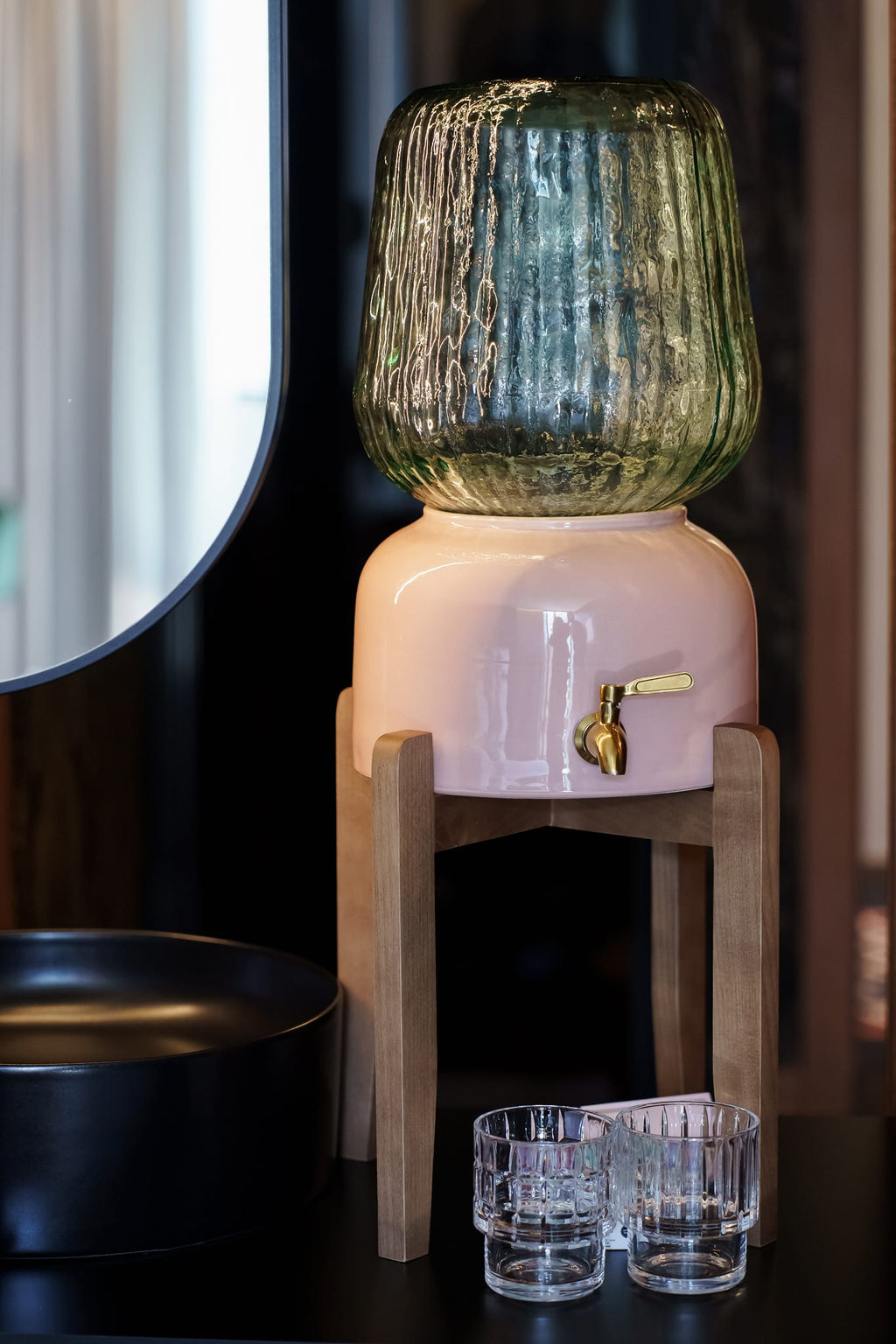 Arte Casa Ceramic Water Dispenser: Rose Clay