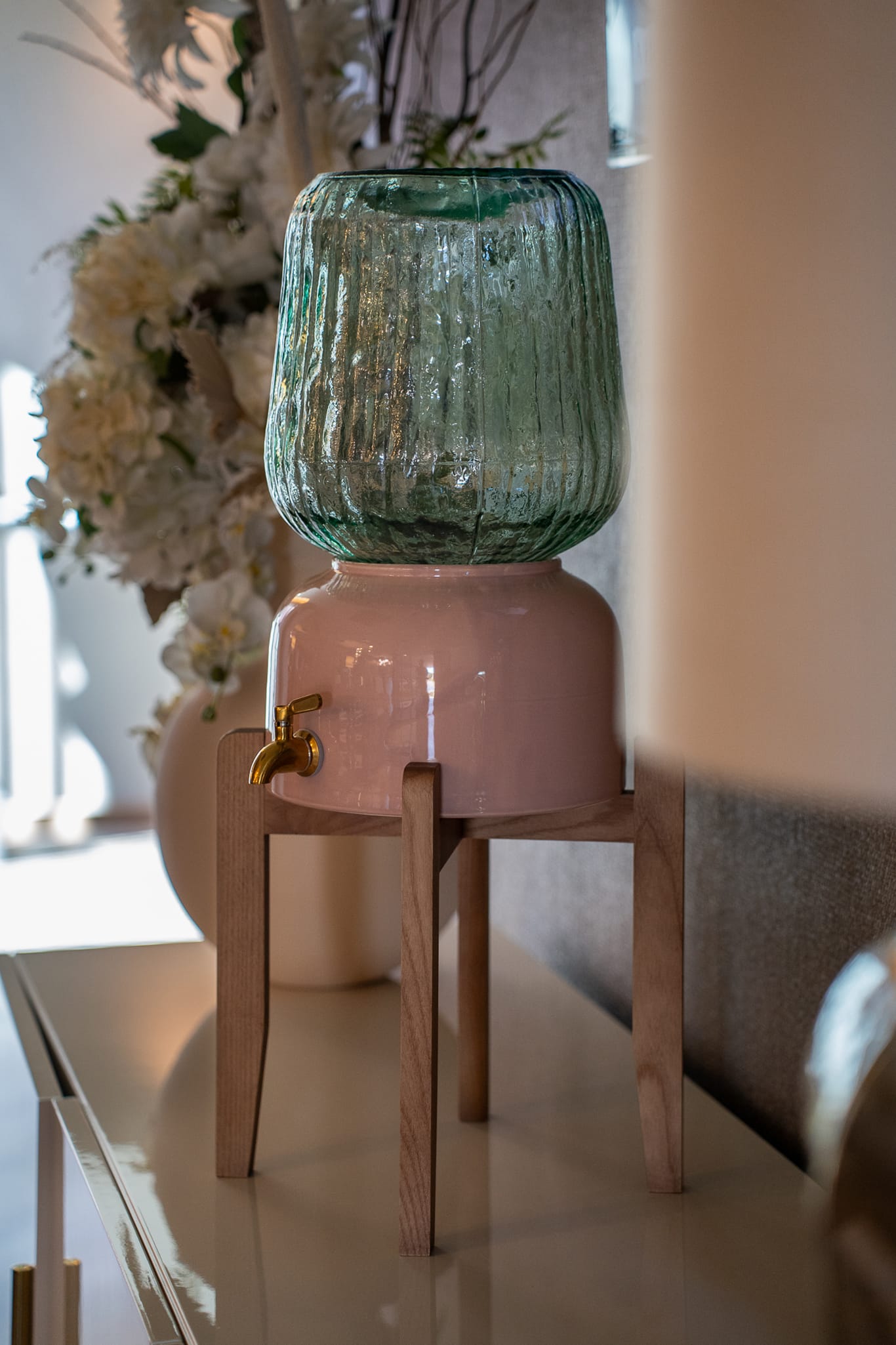 Arte Casa Ceramic Water Dispenser: Rose Clay