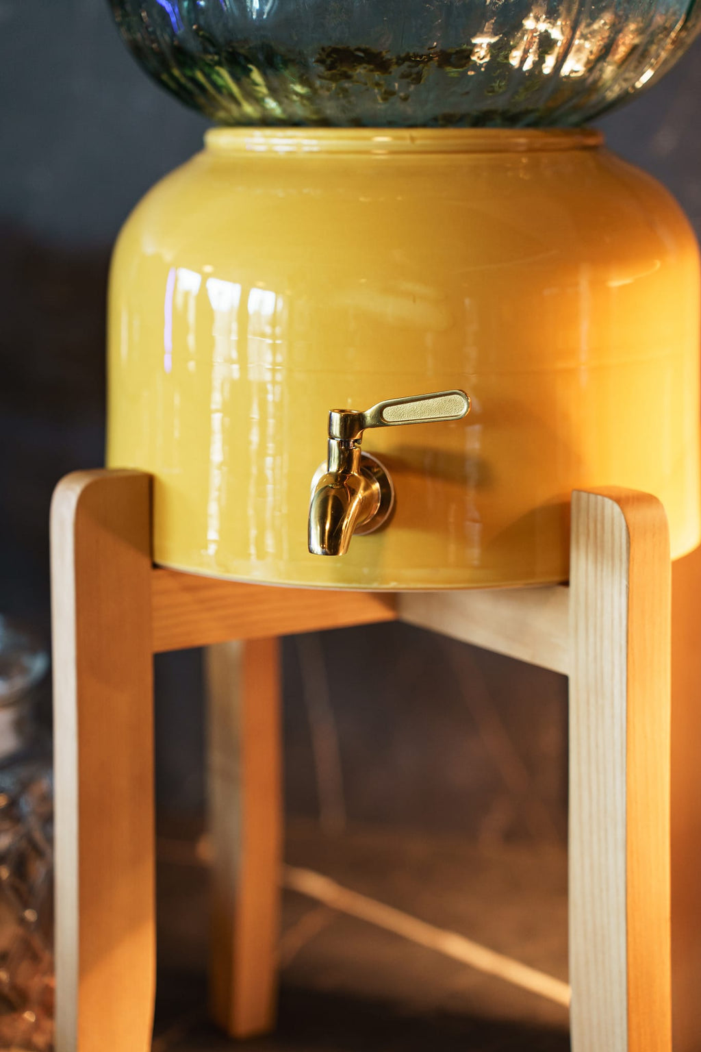 Arte Casa Ceramic Water Dispenser: Saffron Glaze