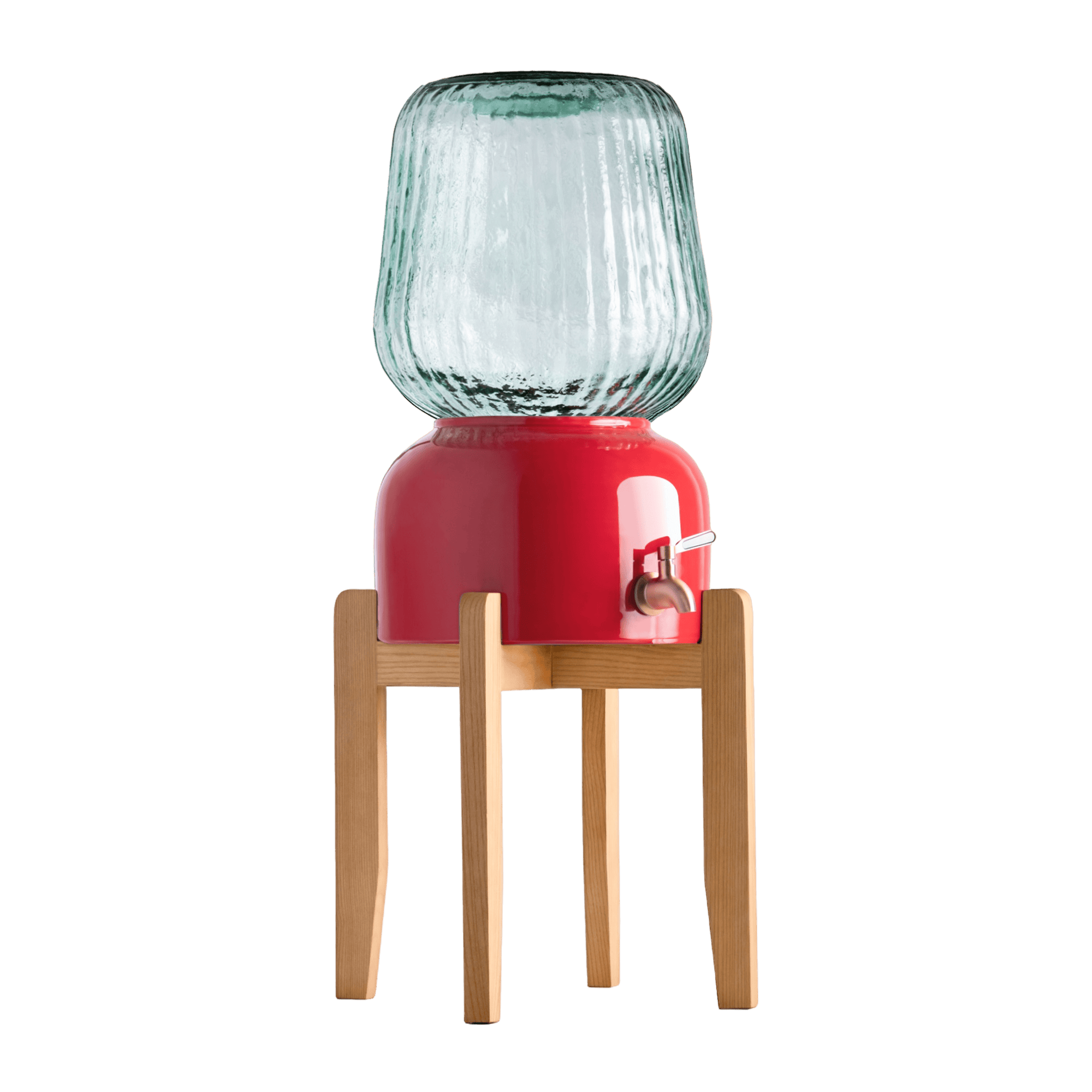 Arte Casa Ceramic Water Dispenser: Terracotta Red