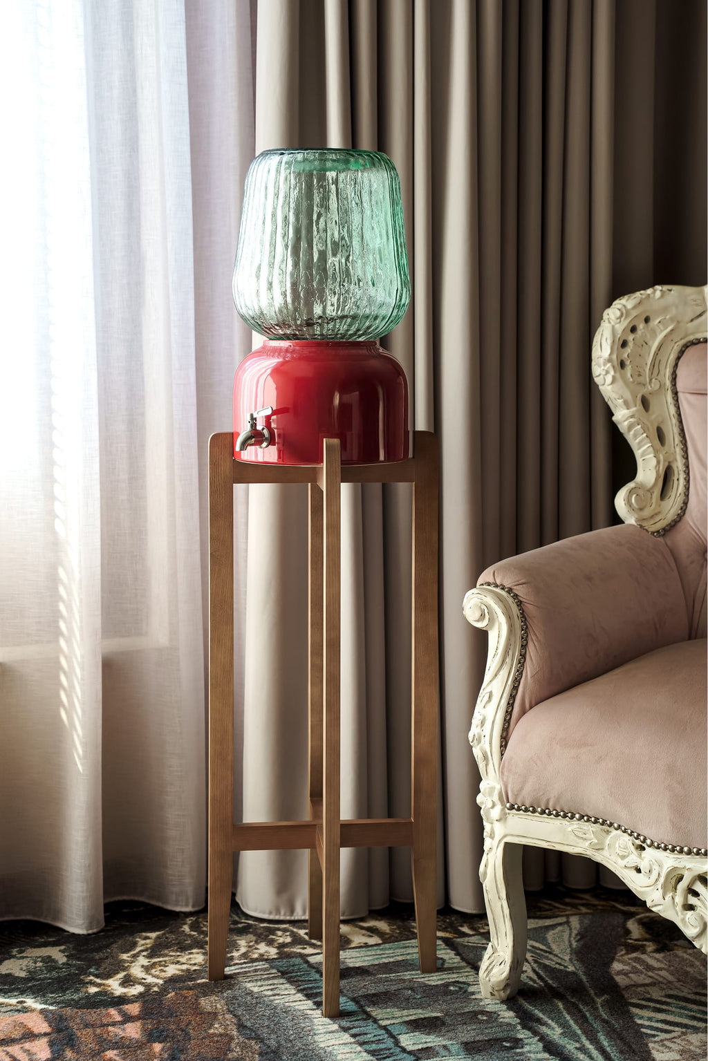 Arte Casa Ceramic Water Dispenser: Terracotta Red