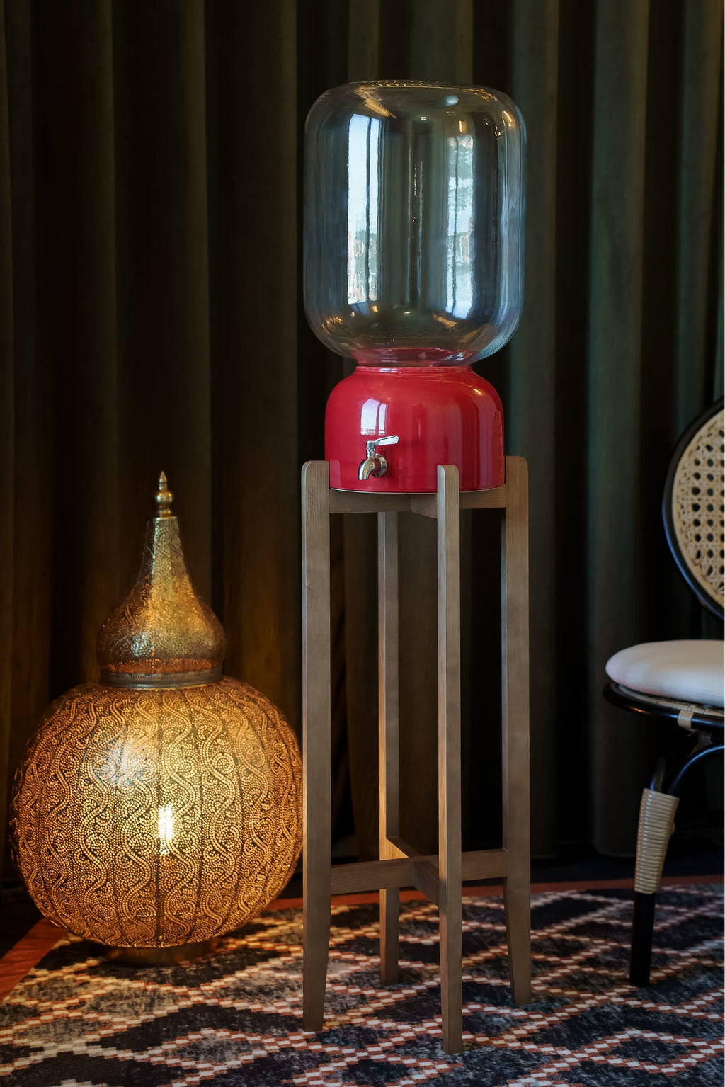 Arte Casa Ceramic Water Dispenser: Terracotta Red