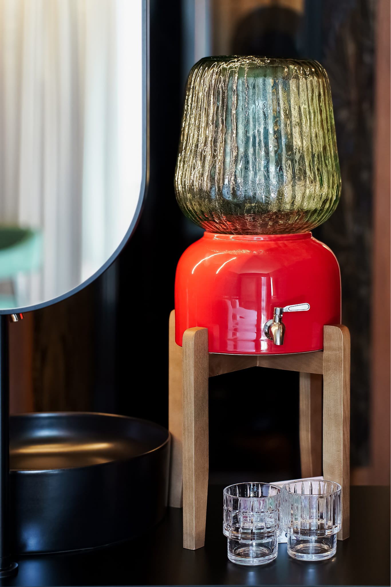 Arte Casa Ceramic Water Dispenser: Terracotta Red