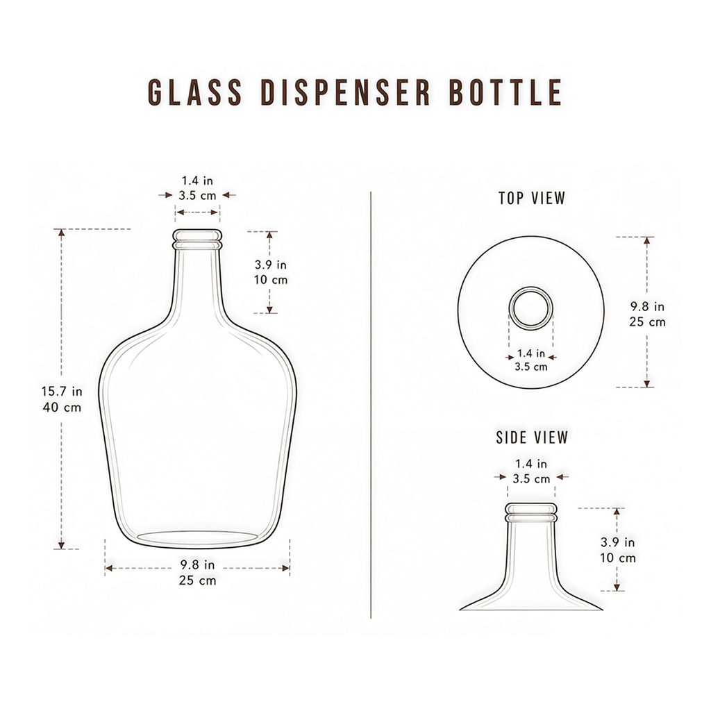 Ribbed Glass Dispenser Bottle