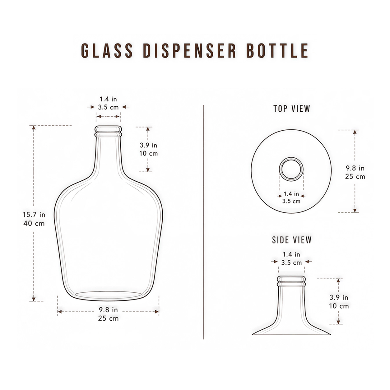 Ribbed Glass Dispenser Bottle